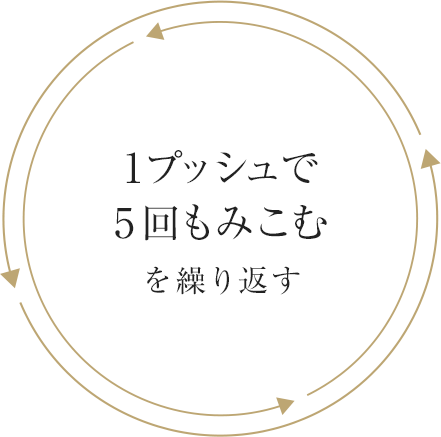 1プッシュで5回もみこむを繰り返す